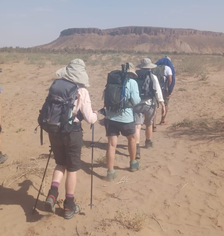 Trekking across the Sahara desert
